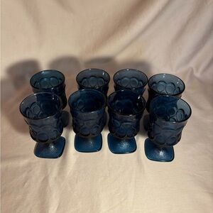 Noritake Blue Glass Goblets Set